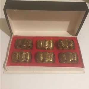 6 Vintage Bellini Brazil Solid Brass Napkin Tings